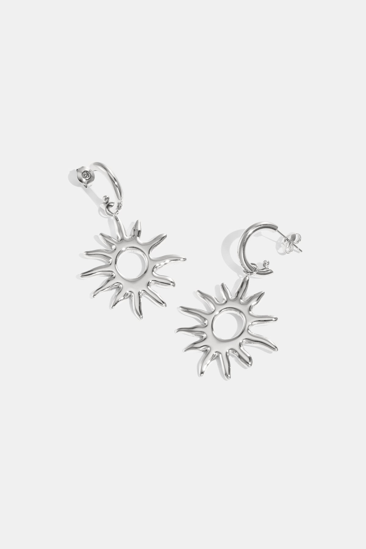 "Solaris" Ohrringe – Sonnen Statement Hoops aus Edelstahl