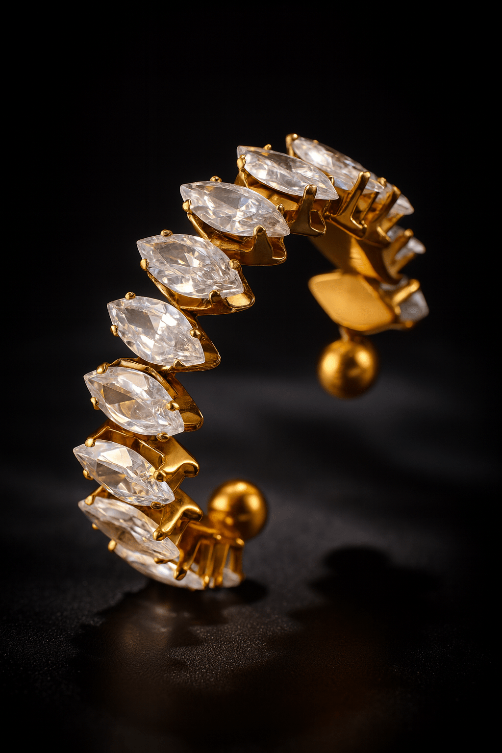 Maglina "Éclat Royale" Ring, 18K vergoldeter Stahl - Maglina