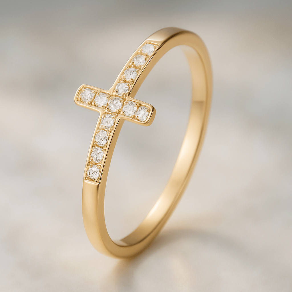Maglina "Eternal Faith" Ring "Kreuz" 18K vergoldeter Stahl - Maglina