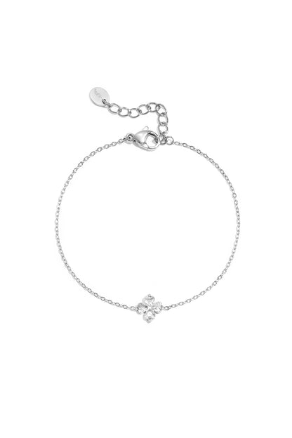"Lumière Clover" Armband – Zartes Kleeblatt Armband mit Zirkonia