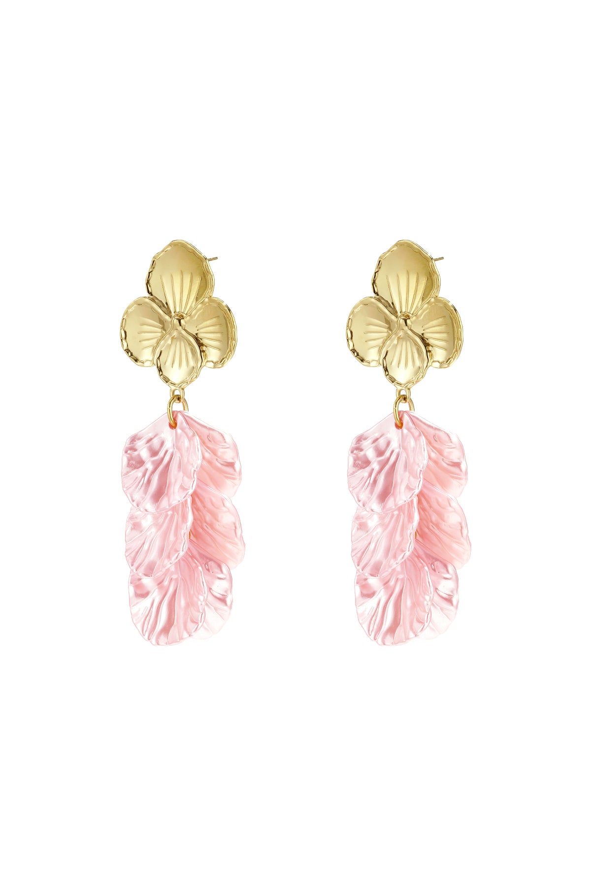 "Rosé Fleur" Statement Ohrringe – Blüten & Perlmutt-Design