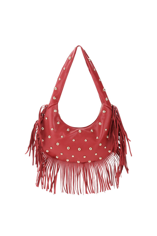 Rebel Fringe – Studded Schultertasche