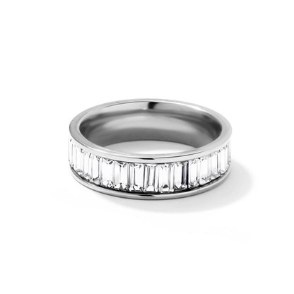 Maglina "Pure Elegance" – Baguette-Eternity-Ring aus Edelstahl