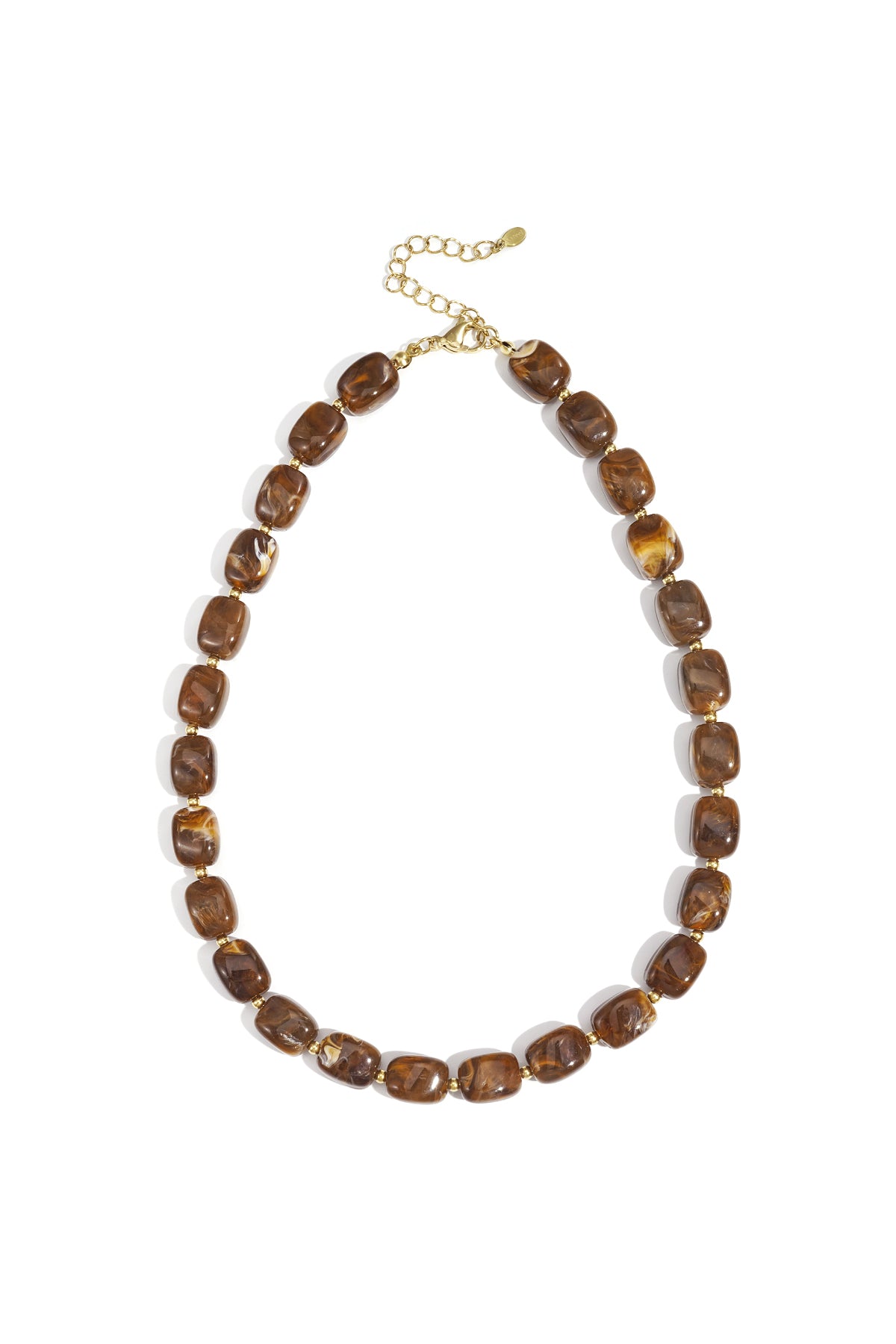Retro Halskette mit marmorierten Acrylperlen für starken Look