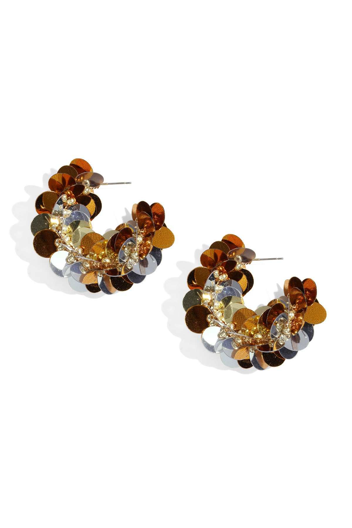 "Sunburst Bloom" Statement Ohrringe – Bunte Pailletten Creolen