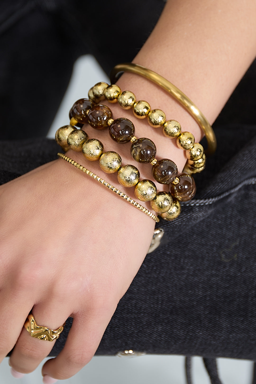 Armband Set Damen Gold – Golden Aura 3er Set