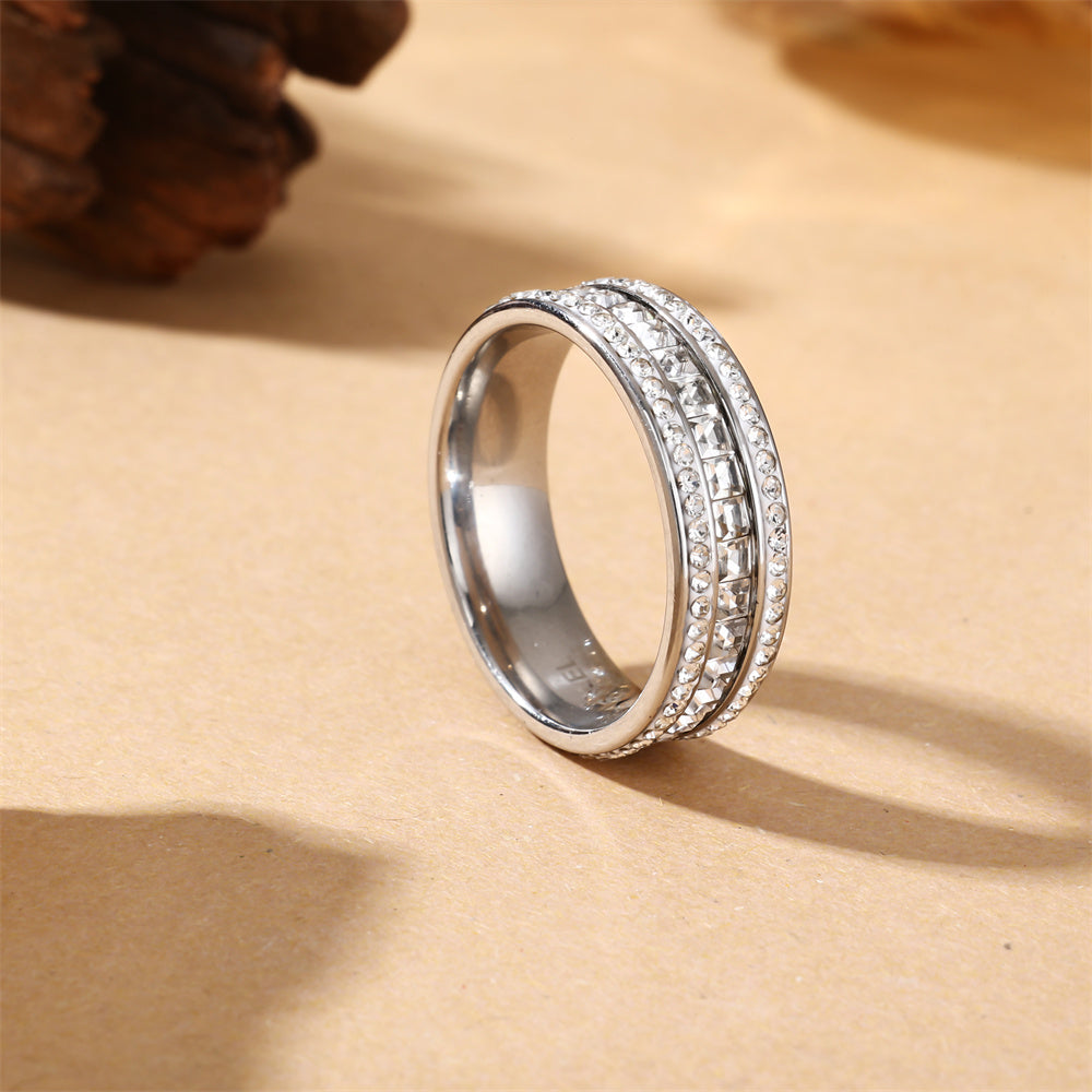 Maglina "Ultimate Shine" – Robuster Baguette-Schliff Ring, Weißgold-Plattierung