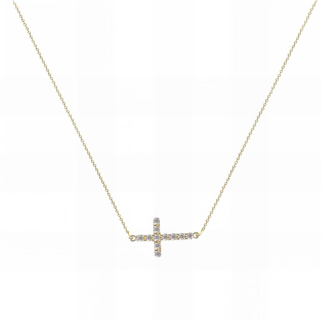 Maglina "Divine Grace" Necklace "Cross" Necklace, 18K gold-plated steel