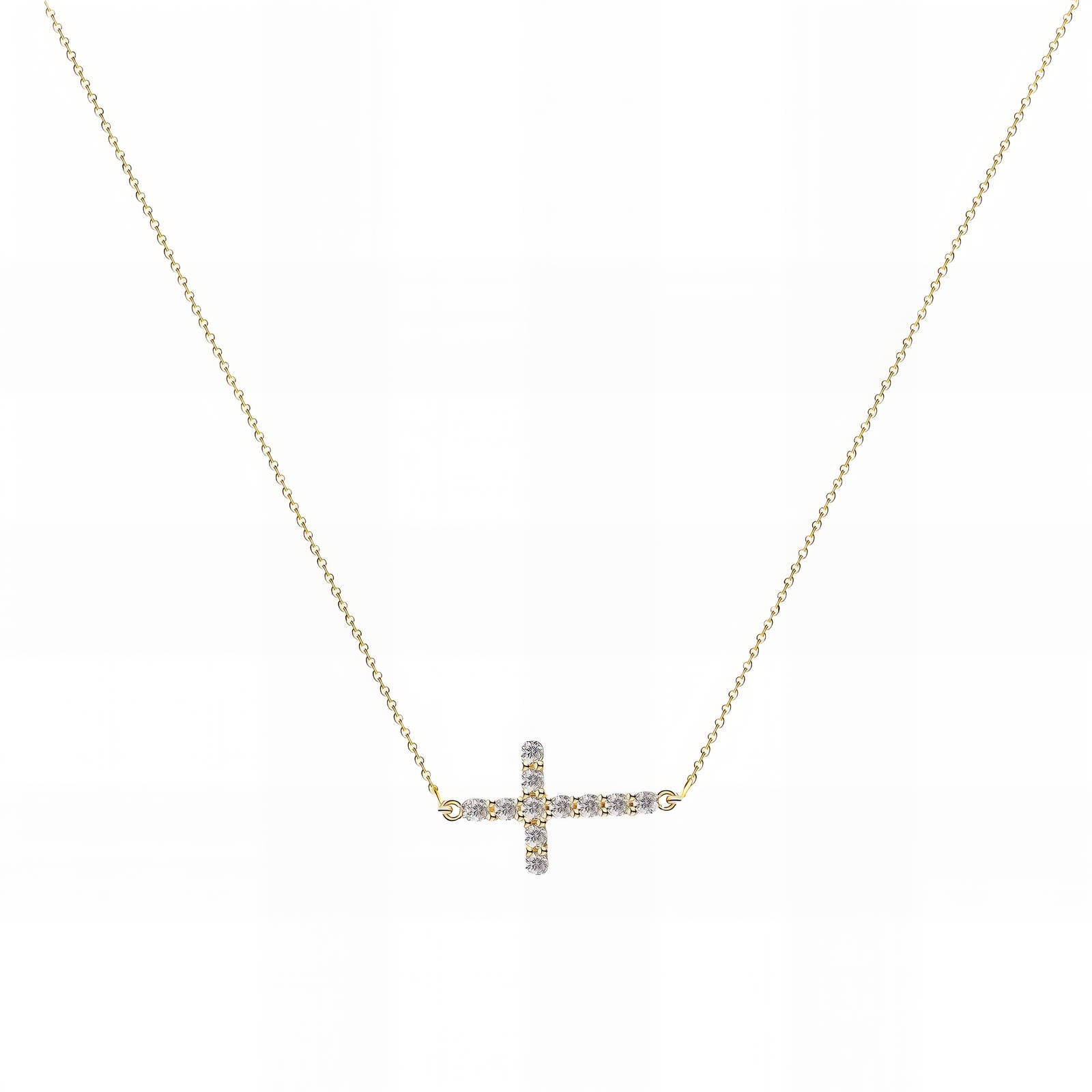 Maglina "Divine Grace" Necklace "Kreuz" Halskette, 18K vergoldeter Stahl
