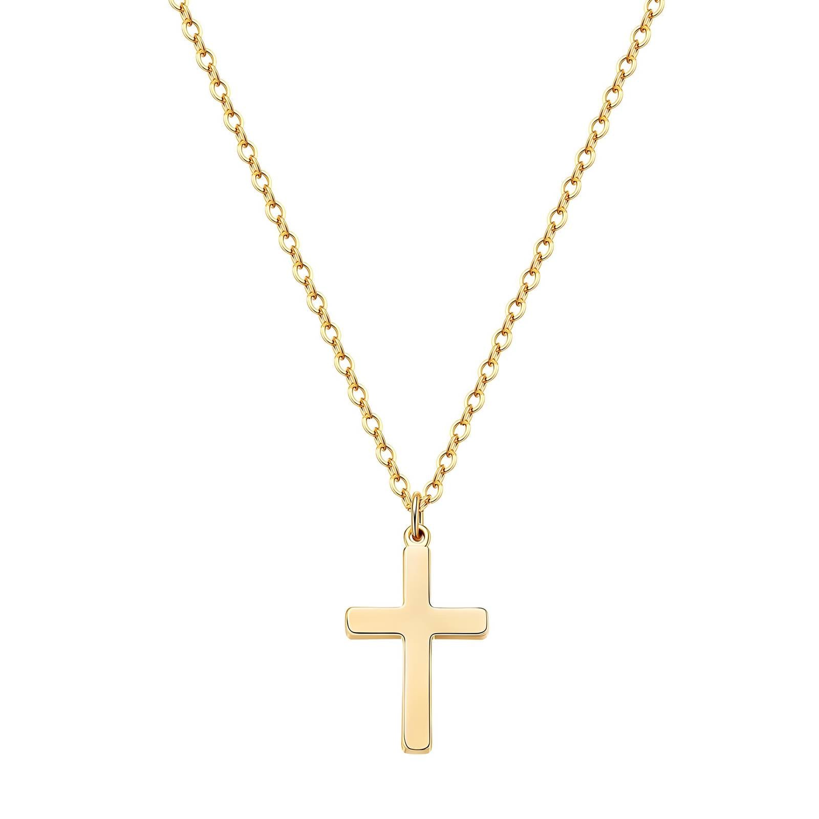 Maglina "Sacred Pure" Necklace "Kreuz" Halskette, 18K vergoldeter Stahl