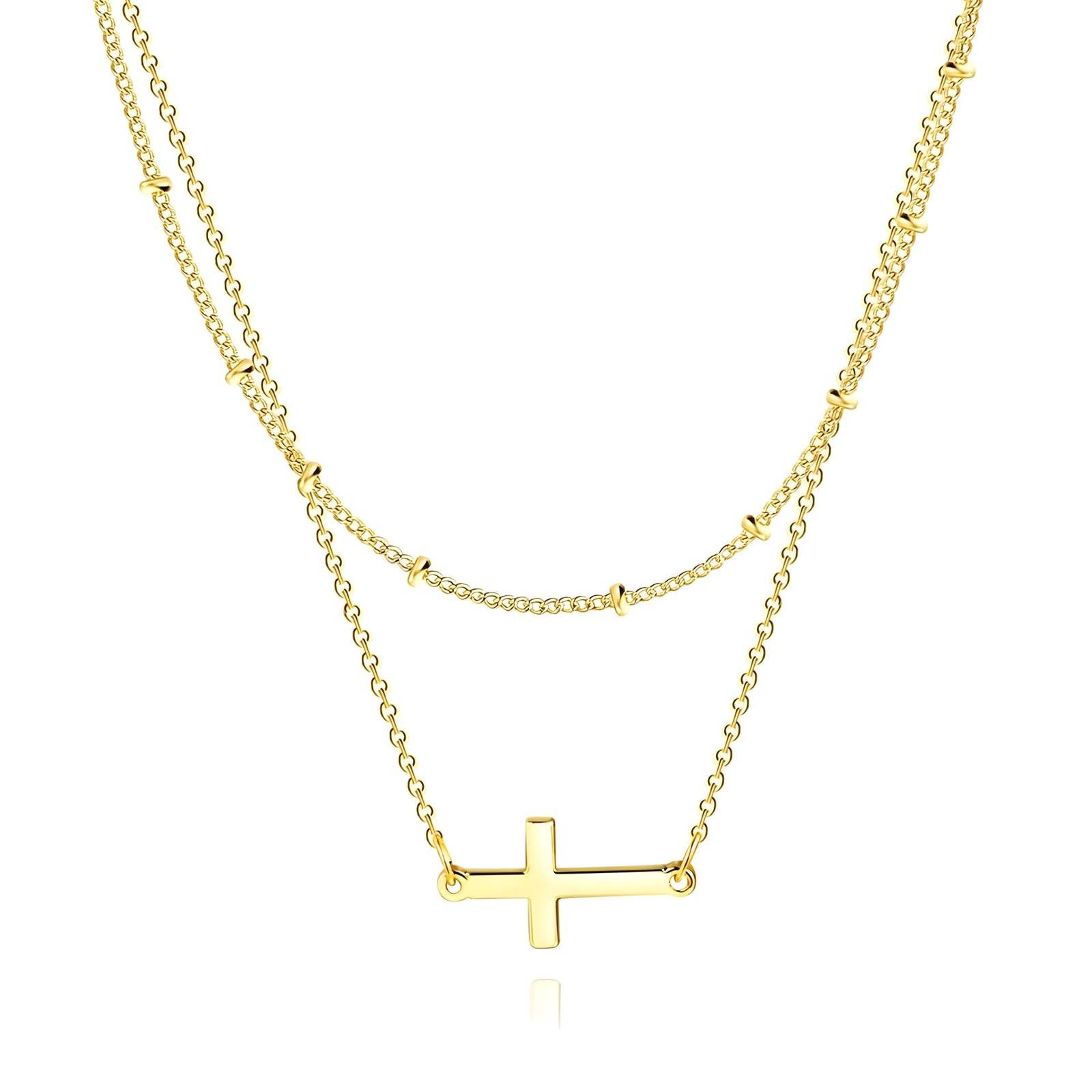 Maglina "Faith Douceur" Necklace	"Kreuz"  Halskette, 18K vergoldeter Stahl