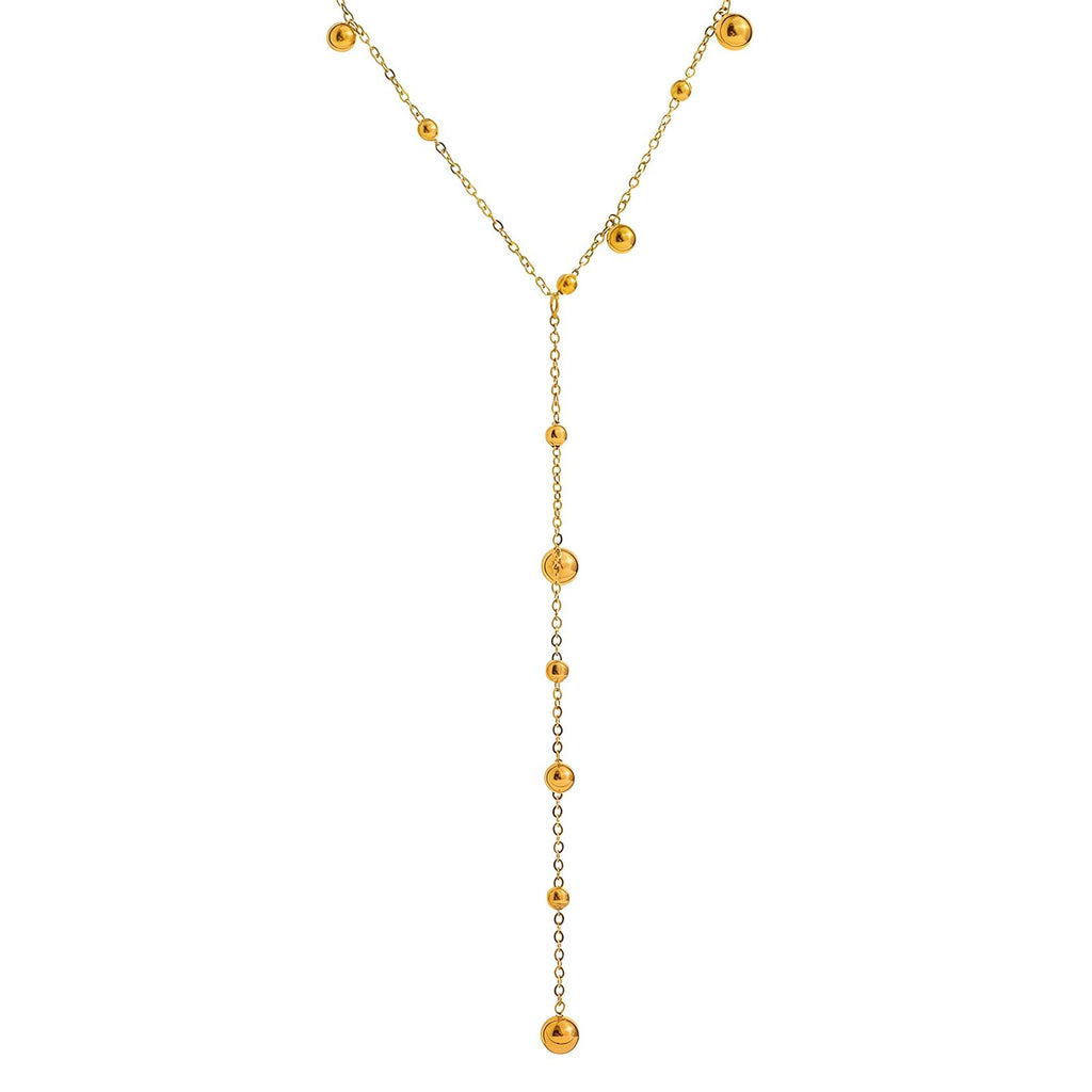 Maglina "Élégance Dorée" Necklace, necklace, 18K gold-plated steel