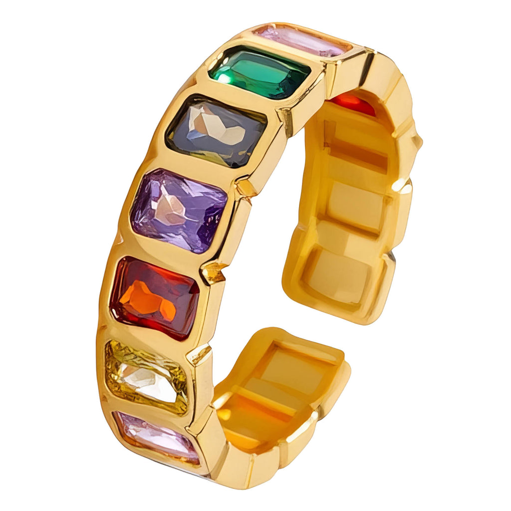 Maglina "Couleurs de Luxe" ring, 18K gold-plated steel