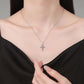 Maglina Divine Sparkle VVS1 Moissanit Kreuzkette aus S925 Sterling Silber mit White-Gold-Beschichtung