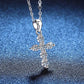 Maglina Divine Sparkle S925 Sterling Silber Kreuzkette mit VVS1 Moissanit Anhänger