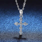 Maglina Divine Sparkle VVS1 Moissanit Kreuzkette aus S925 Silber mit White-Gold-Beschichtung