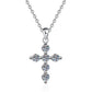 Maglina Divine Sparkle VVS1 Moissanit Kreuzkette aus S925 Sterling Silber mit White-Gold-Beschichtung