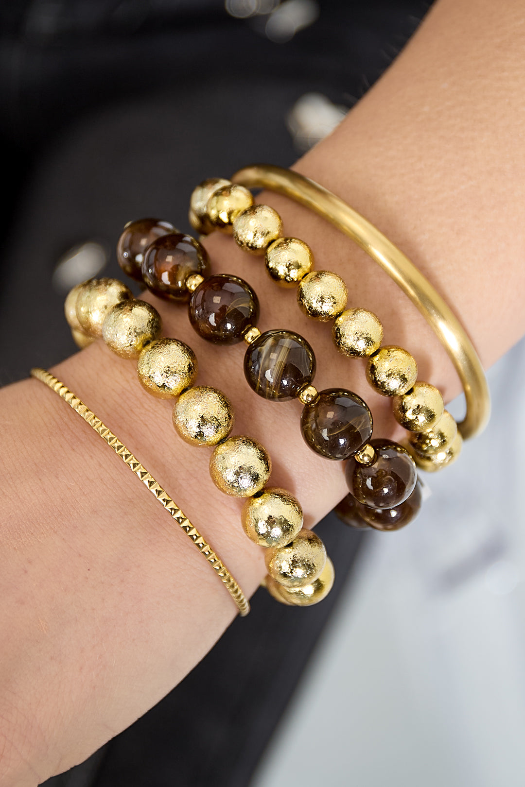 Armband Set Damen Gold – Golden Aura 3er Set