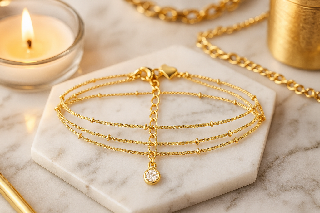 Maglina "Étoile Douce" Bracelet	, Armband, 18K vergoldeter Stahl