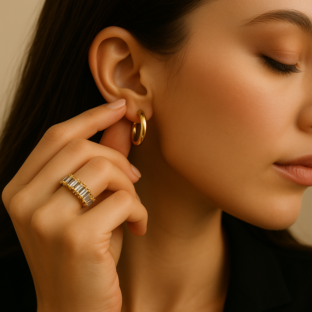 Maglina "Luxe Éternité" Ring, 18K vergoldeter Stahl