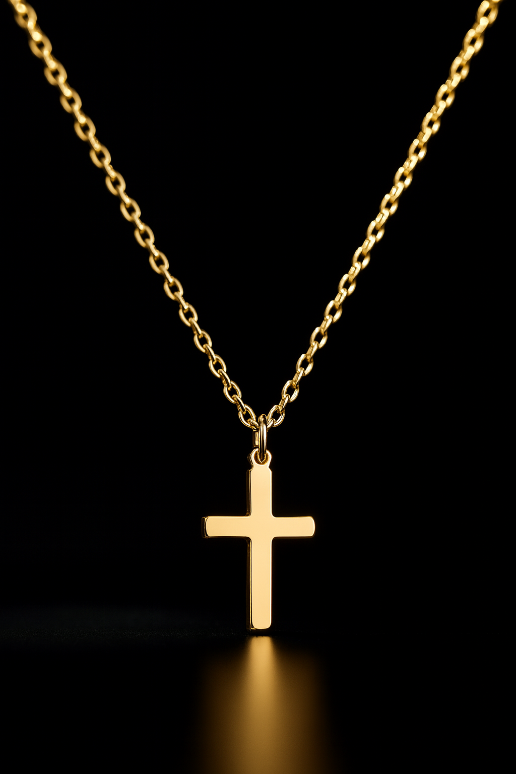 Maglina "Sacred Pure" Necklace "Kreuz" Halskette, 18K vergoldeter Stahl