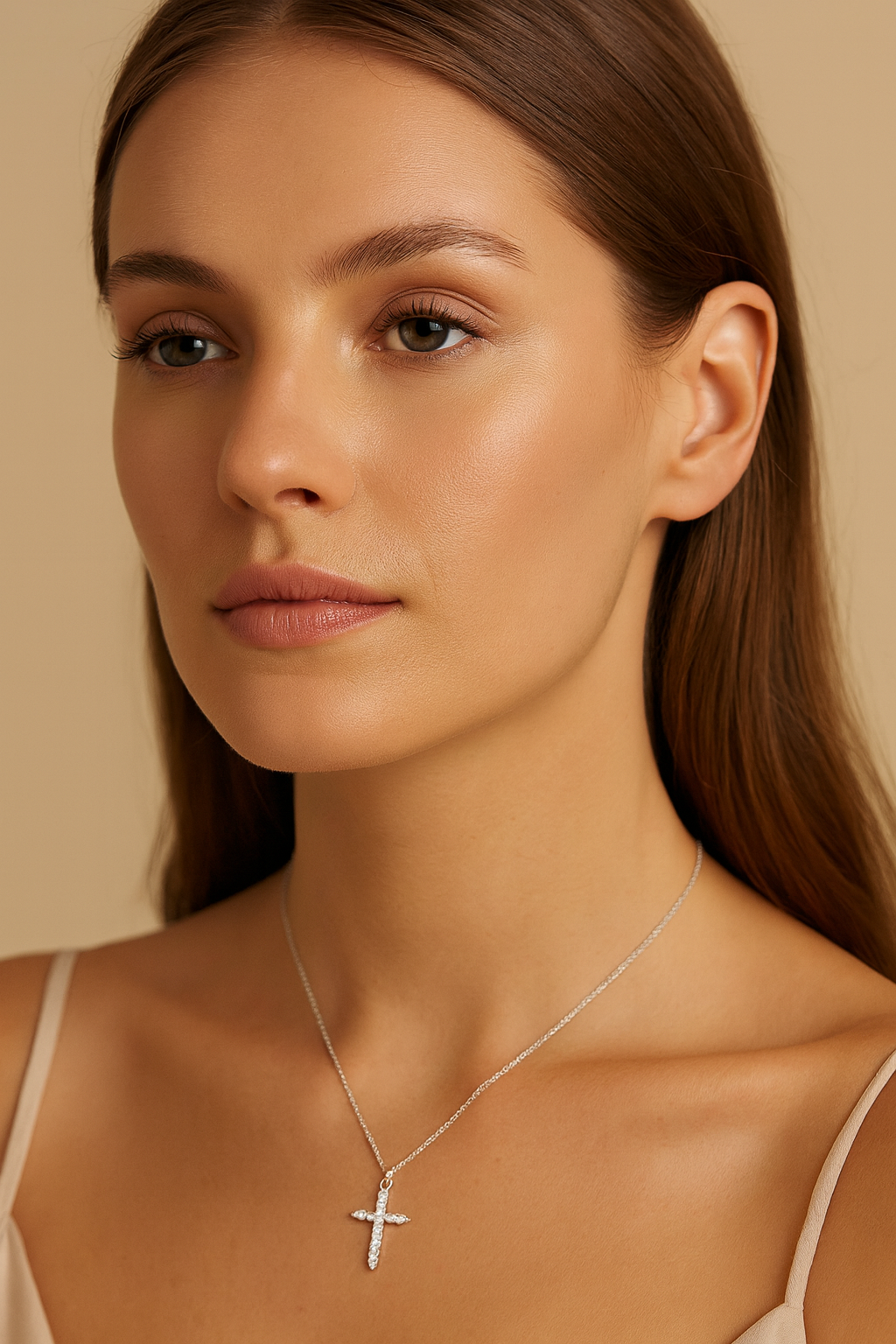 Maglina "Lumière Cross" Necklace	"Kreuz" Halskette, Edelstahl