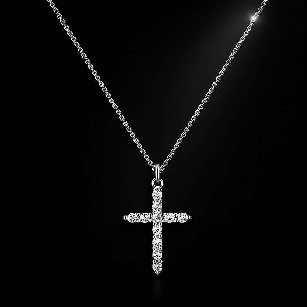 Maglina "Lumière Cross" Necklace, Stainless Steel