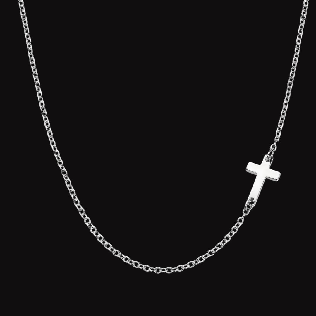Maglina "Side Cross" Necklace	"Kreuz" Halskette, Edelstahl