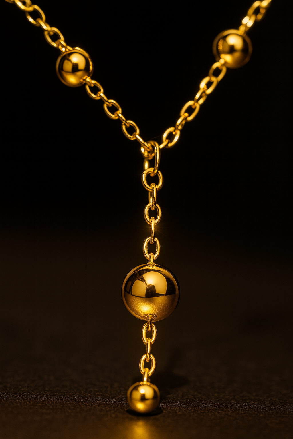Maglina "Élégance Dorée" Necklace, necklace, 18K gold-plated steel