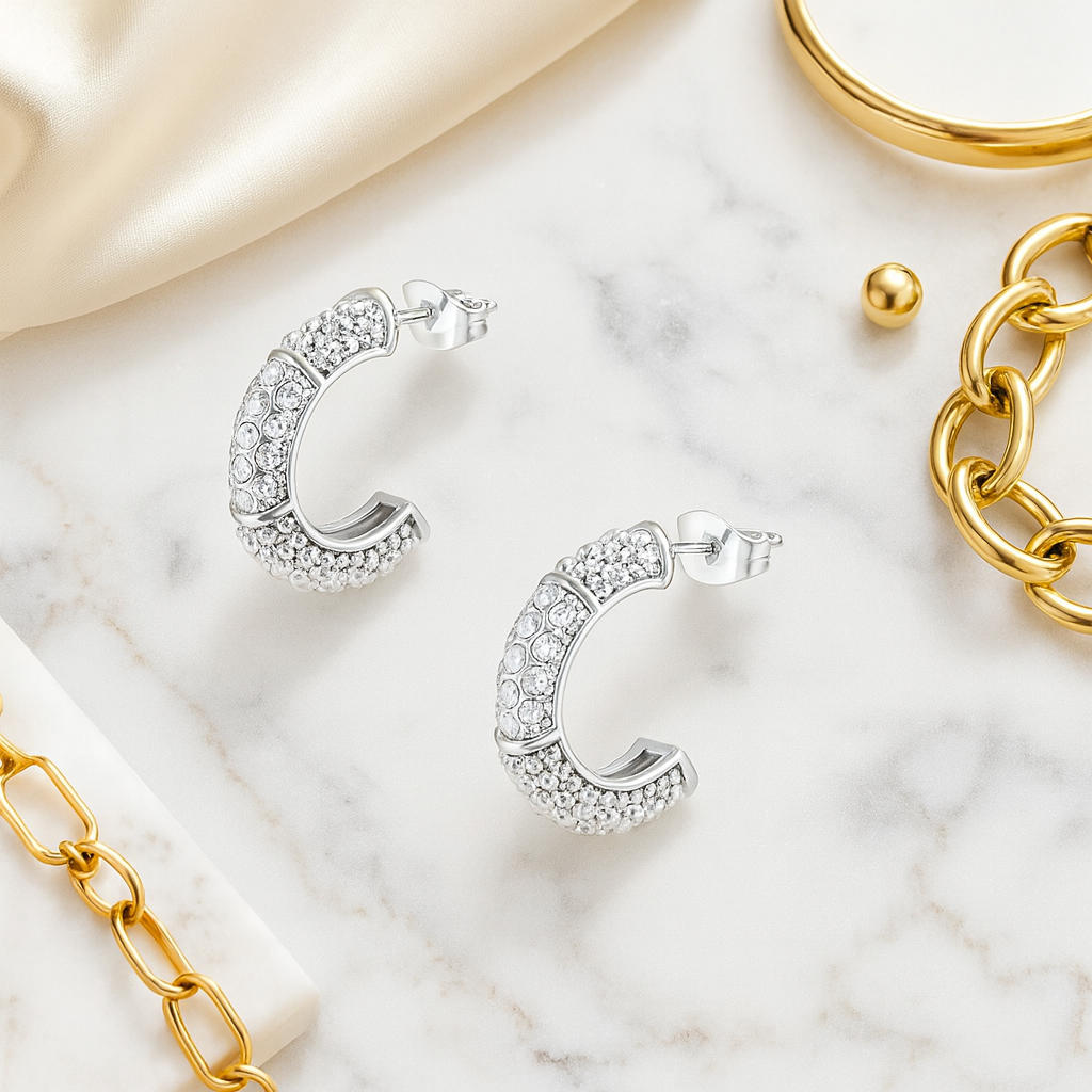 Maglina "Éclat Élégant" Hoops	Ohrringe, Edelstahl