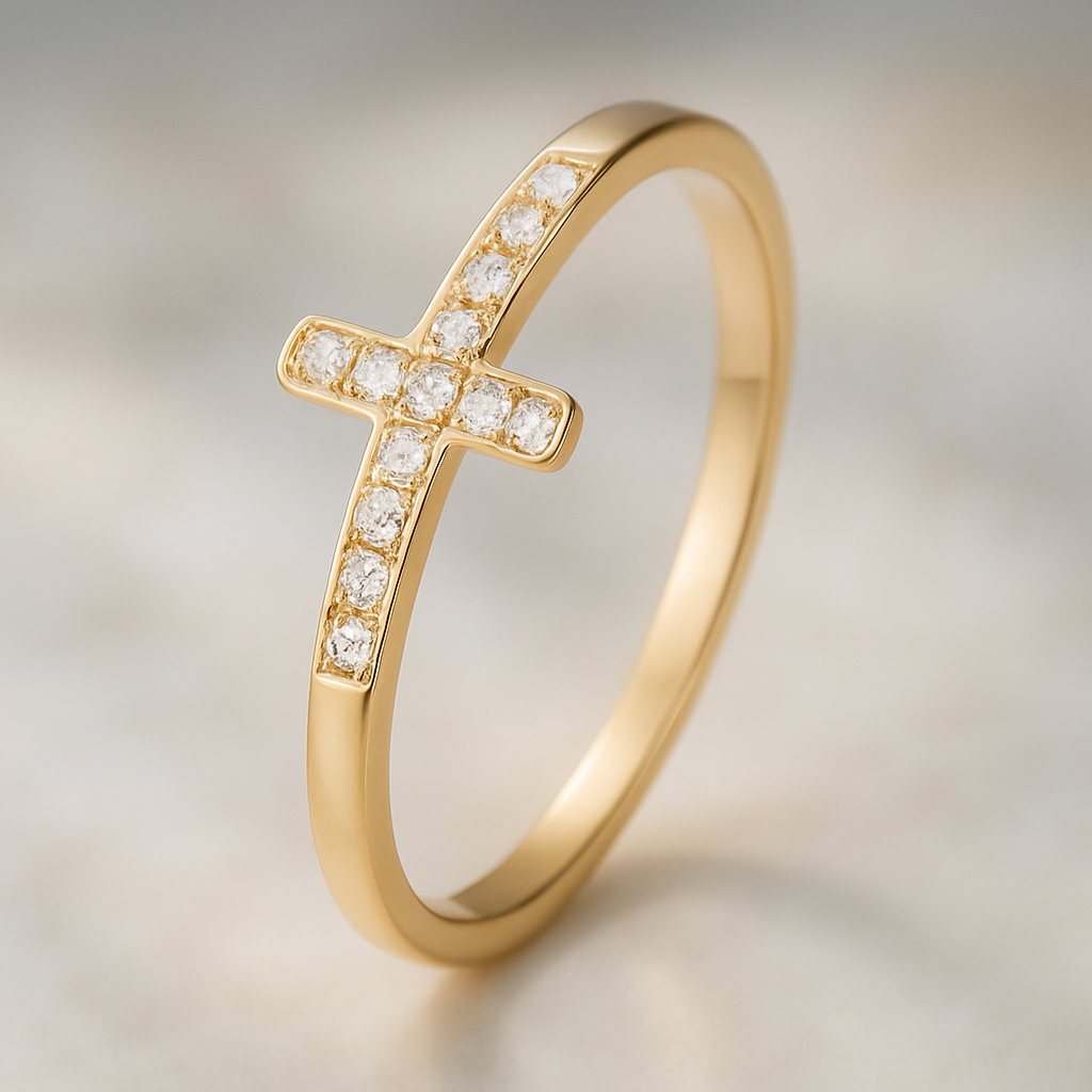 Maglina "Eternal Faith" Ring "Kreuz" 18K vergoldeter Stahl