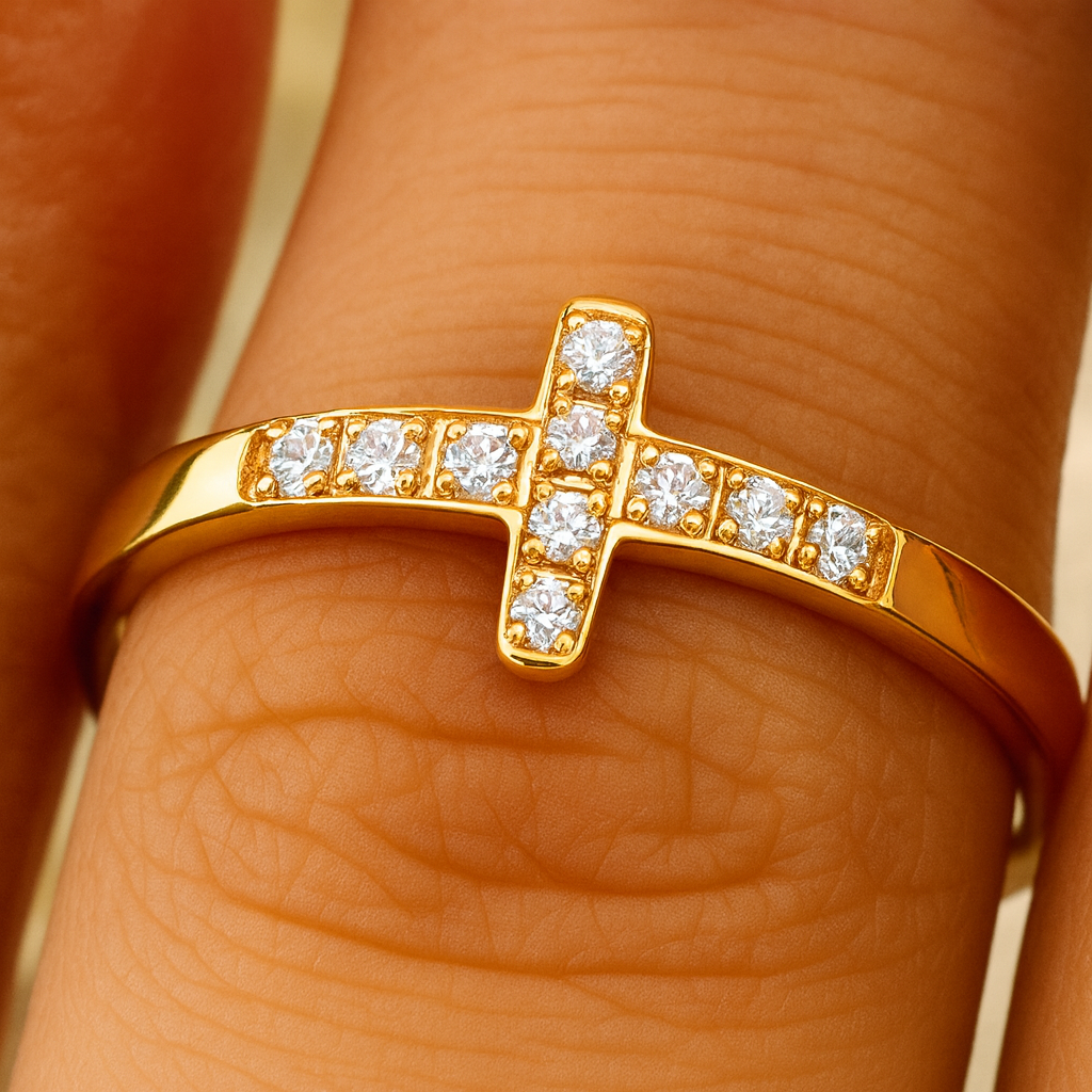 Maglina "Eternal Faith" Ring "Kreuz" 18K vergoldeter Stahl