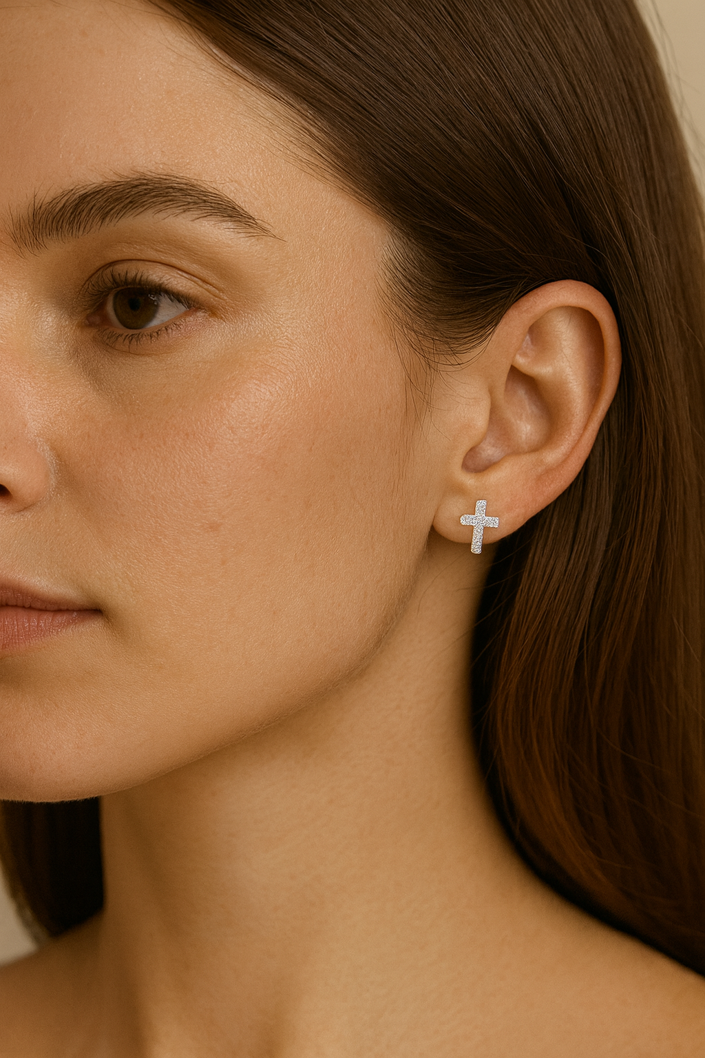 Maglina "Lumière Cross" Earrings "Kreuz" Ohrringe, Edelstahl