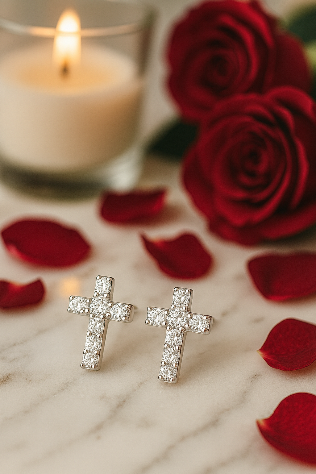 Maglina "Lumière Cross" Earrings "Kreuz" Ohrringe, Edelstahl