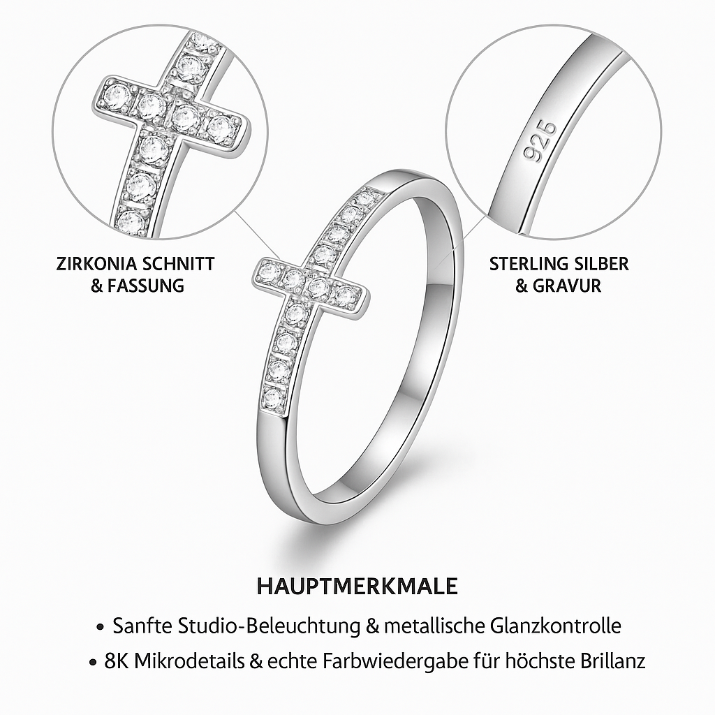 Maglina "Faith Lumière" Ring, Edelstahl
