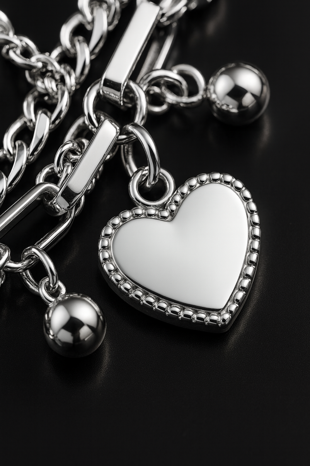 Maglina "Coeur Charme" Bracelet "Herzchen" Armband, Edelstahl