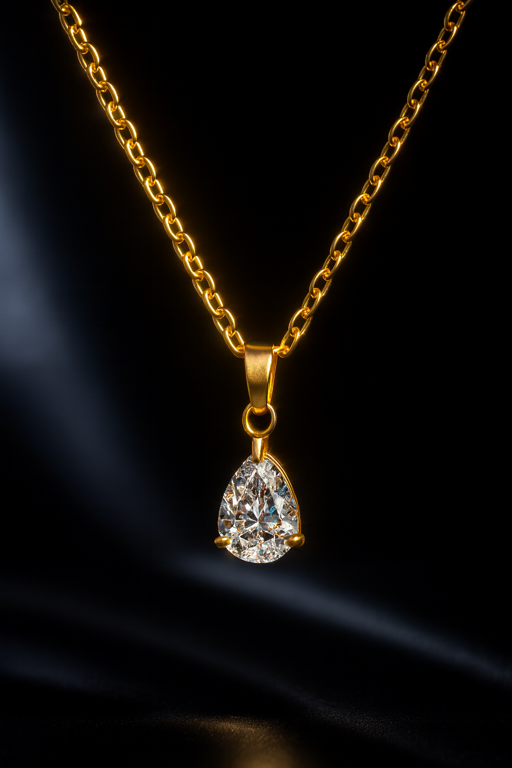 Maglina "Larme d'Or" Necklace, necklace, 18K gold-plated steel