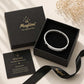 Maglina Éternité Armreif Damen Öffenbar – Eleganter Edelstahl Bangle mit 10 Zirkonia | Silber, Wasserfest & Nickelfrei | Designed in Germany | Schmuck Geschenk für Frauen | Ø 6 cm