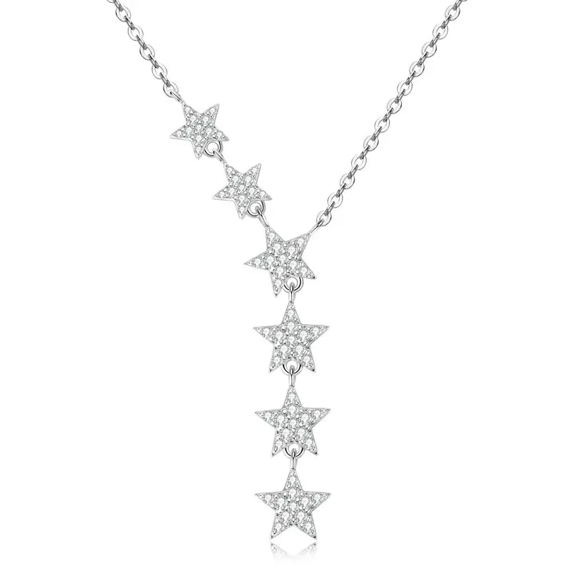 Starry Night – Elegante Sternen-Halskette aus 925 Silber