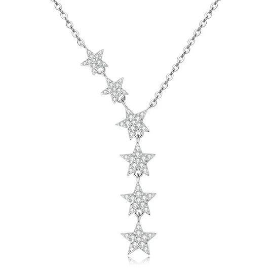 Starry Night – Elegante Sternen-Halskette aus 925 Silber