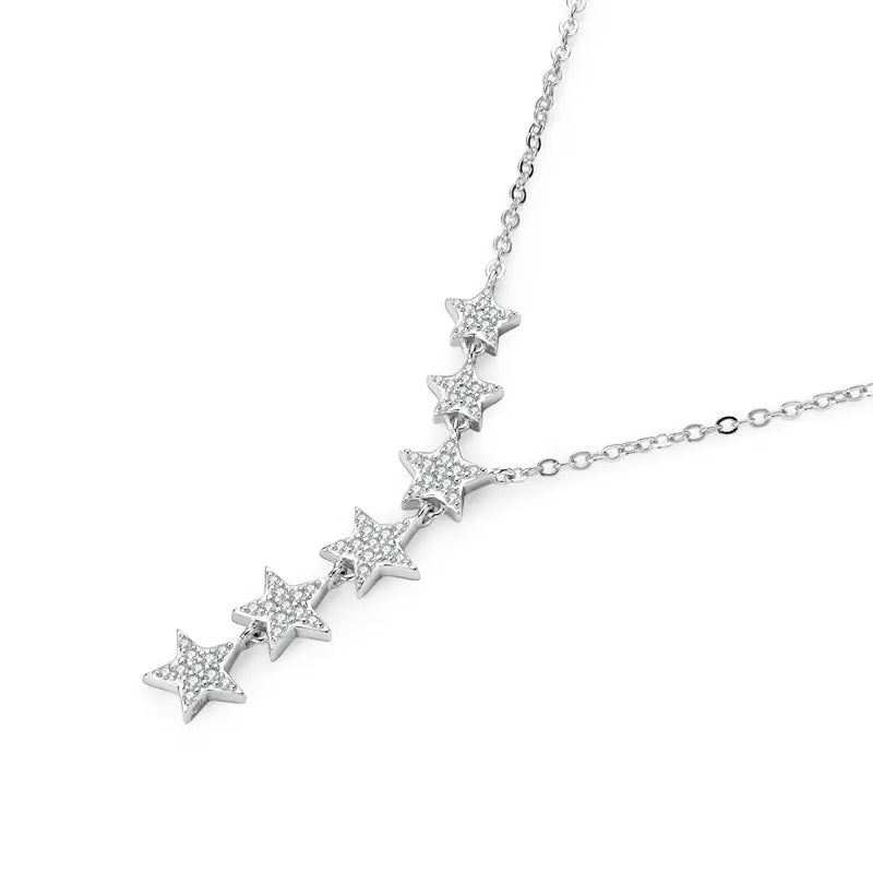 Starry Night – Elegante Sternen-Halskette aus 925 Silber