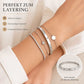 Maglina Éternité Armreif Damen Öffenbar – Eleganter Edelstahl Bangle mit 10 Zirkonia | Silber, Wasserfest & Nickelfrei | Designed in Germany | Schmuck Geschenk für Frauen | Ø 6 cm