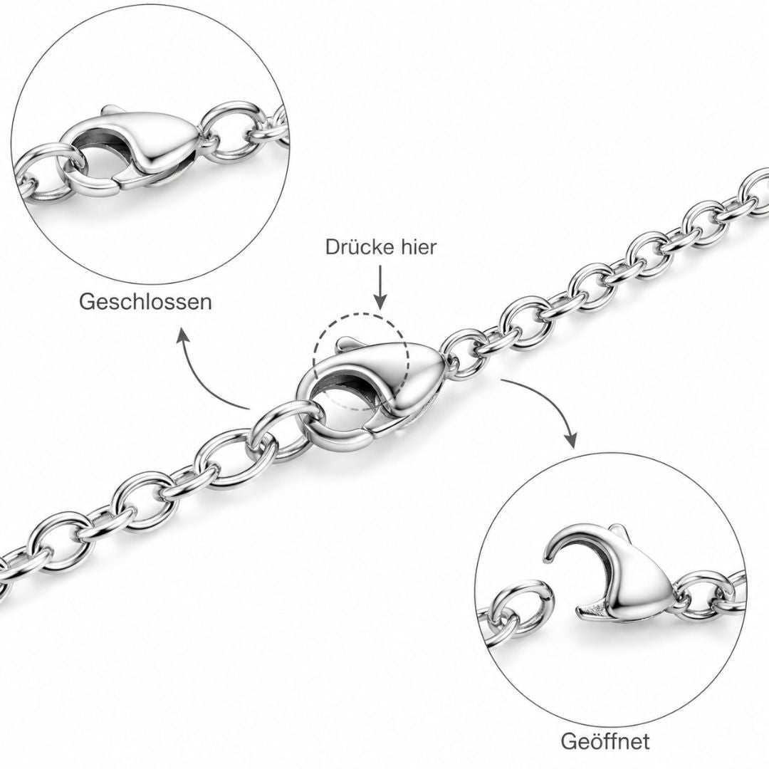 Maglina Side Cross Halskette Damen Silber – Minimalistische Kreuzkette aus Edelstahl, Wasserfest & Anlaufgeschützt – Verstellbar 38–43 cm