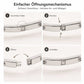 Maglina Éternité Armreif Damen Öffenbar – Eleganter Edelstahl Bangle mit 10 Zirkonia | Silber, Wasserfest & Nickelfrei | Designed in Germany | Schmuck Geschenk für Frauen | Ø 6 cm