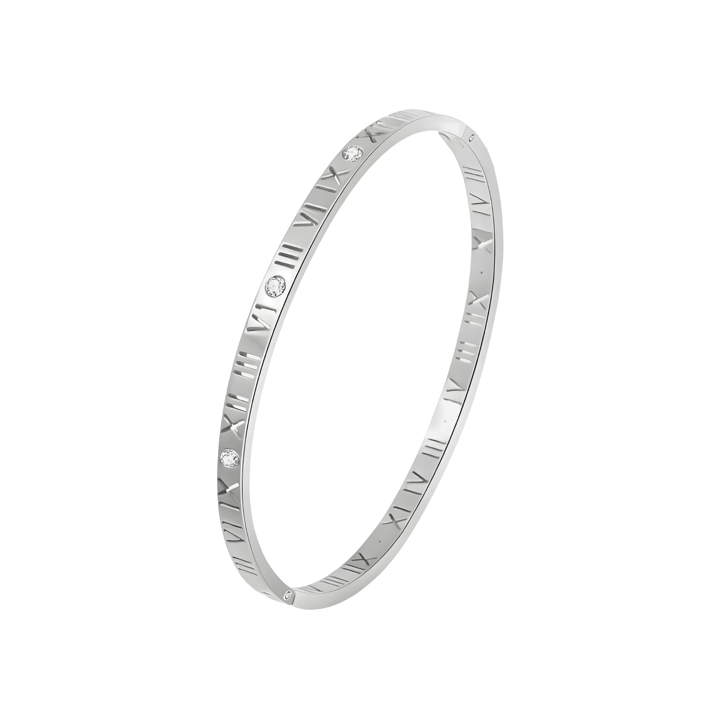 Roma Éternelle Bangle – Römische Gravur Armreif aus Edelstahl
