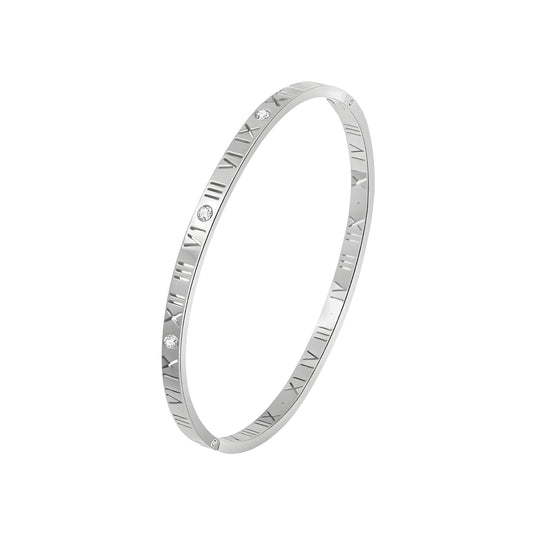 Roma Éternelle Bangle – Römische Gravur Armreif aus Edelstahl