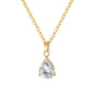 Larme d’Or Halskette mit tropfenförmigem Zirkonia-Anhänger, elegant und leicht, 50 cm lang