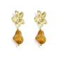 Maglina Fleur Douce goldene Blumenohrringe mit organischen Perlen und elegantem Design