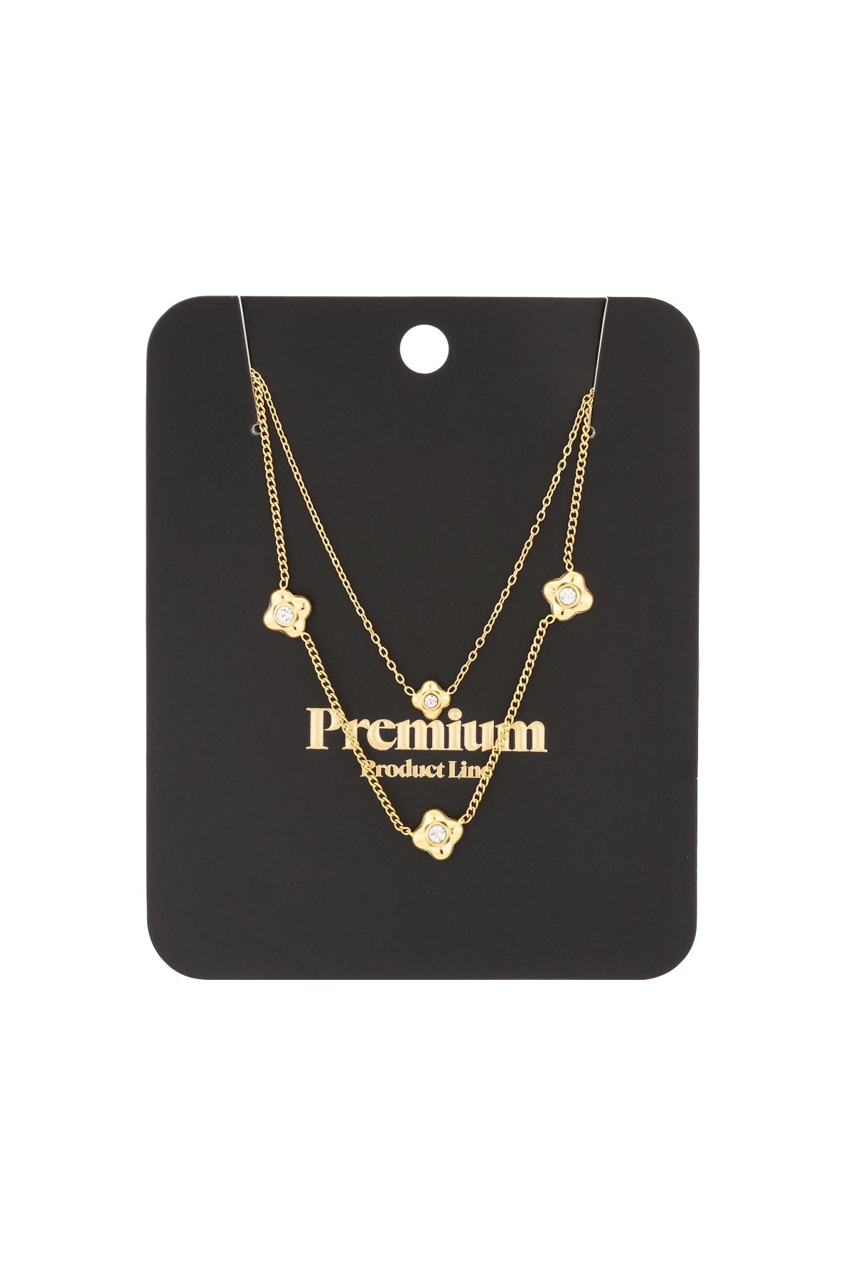 Blumige Halskette - Silberfarben - Maglina