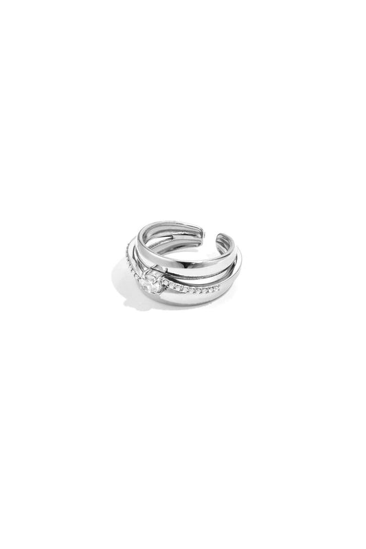 "Éclat Layered" Ring – Mehrreihiger Statement Ring mit Zirkonia